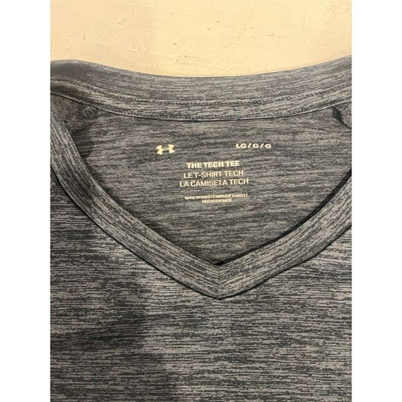 Under Armour Shirt The Tech Tee Mens L Grey Loose Short Sleeve Athletic Running - Picture 6 of 9
